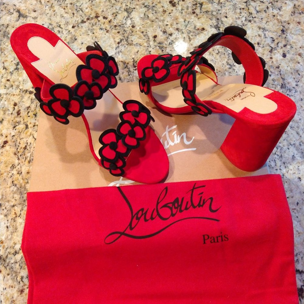 LOUBOUTIN Tres Pansy 85 veau velours  SIZE 8.5